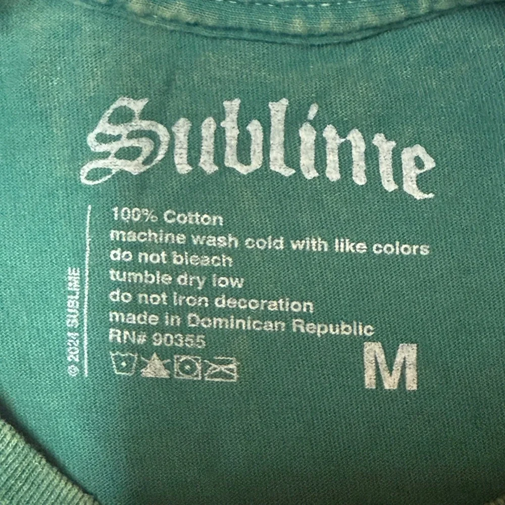 Sublime Band Tee Mens Medium Green 40oz. to Freedom Graphic T-Shirt Sun Grunge - Picture 8 of 8